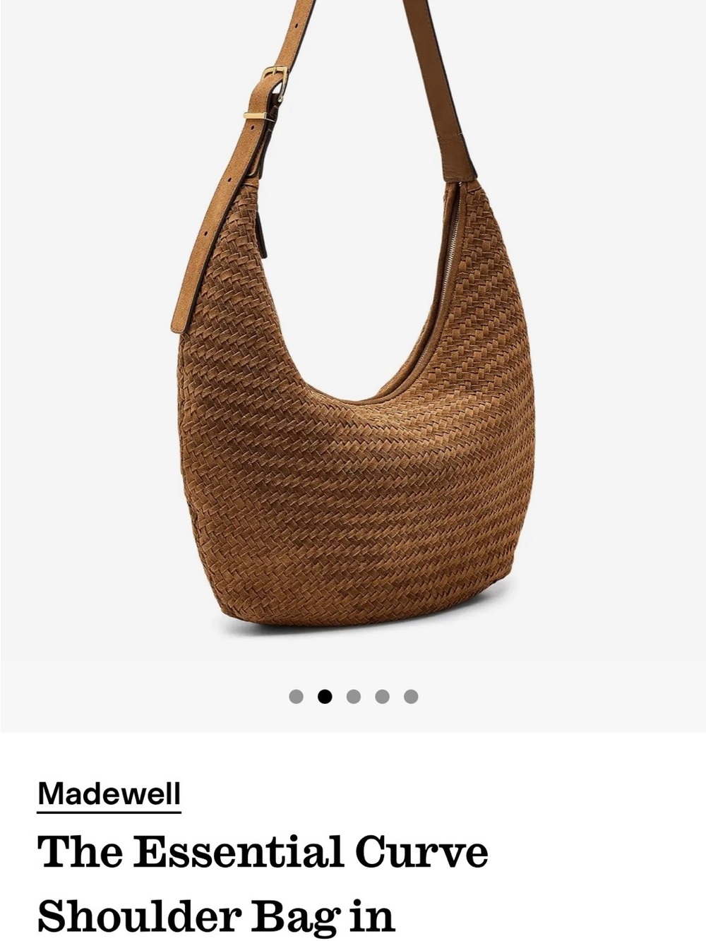 Madewell Woven Curve Shoulder/ Cross Body Bag in Dried Acorn - Picture 5 of 6